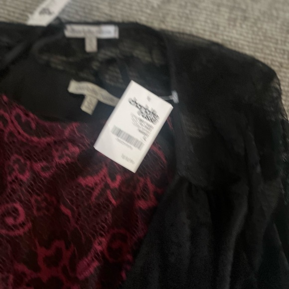 Black Lace body suit nwt n red lace shirt nwt 2 piece - Picture 2 of 10